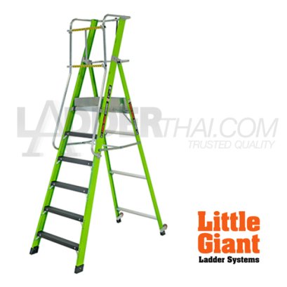 LG19406 บันไดไฟเบอร์กลาส 6' ไม่มีขาค้ำ STADIUM 6 STEP LITTLE GIANT